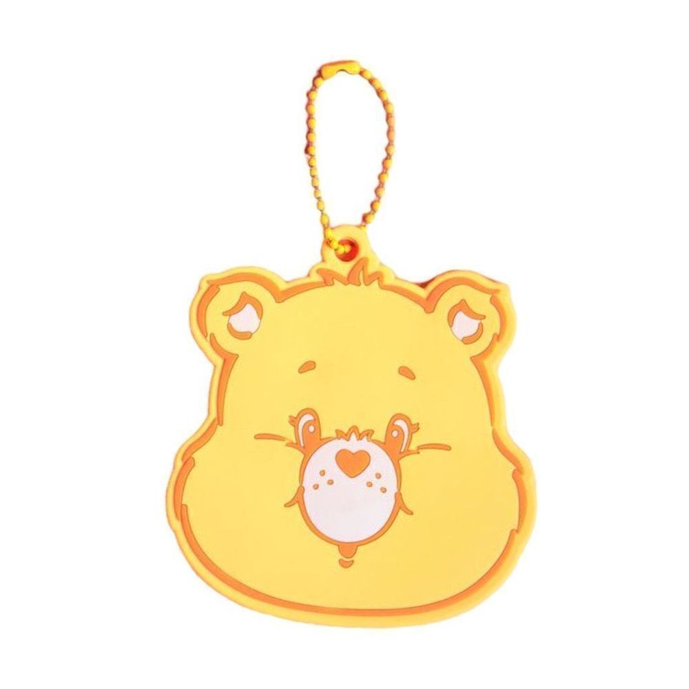 New Care Bear Shein Small Compact Mirror Keychain Charm Yellow Funshine Bear